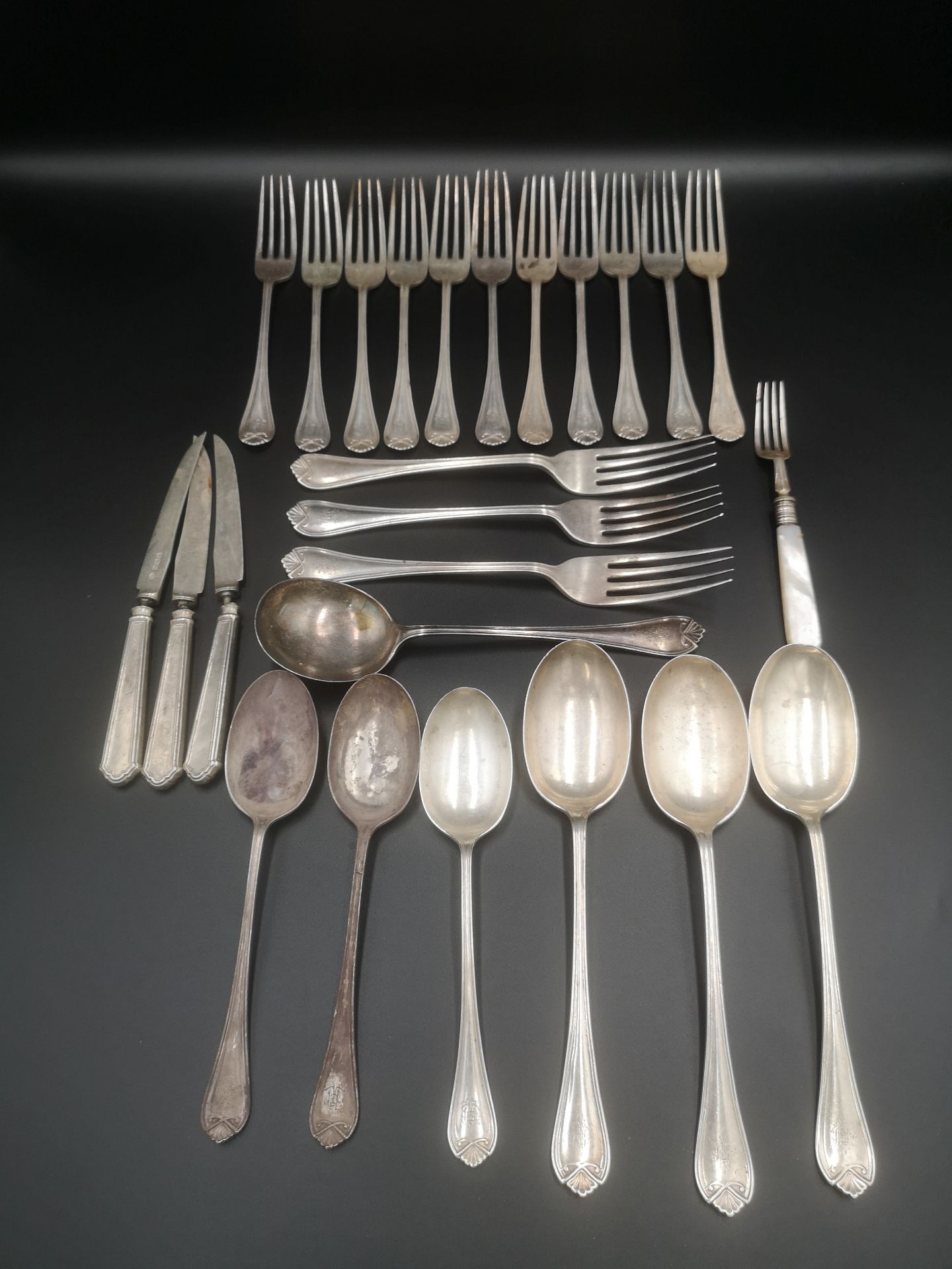 Part set of silver flatware - Image 5 of 5