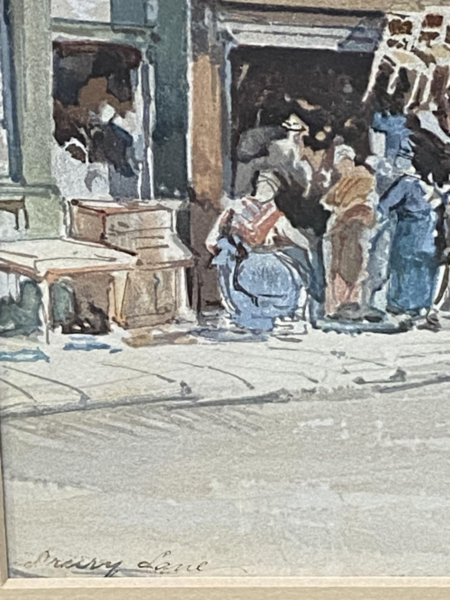Framed and glazed watercolour, written Drury Lane - Bild 2 aus 5