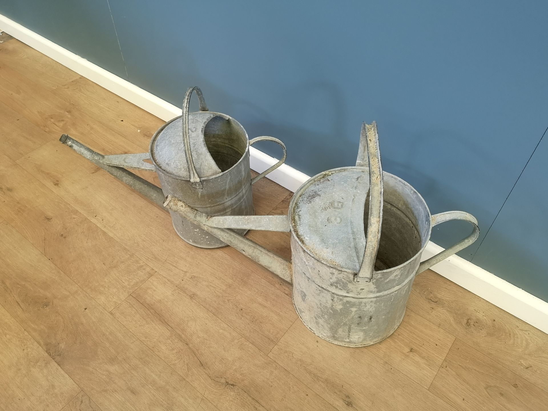 Two galvanised watering cans - Image 2 of 3
