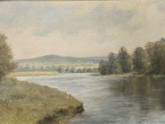 Framed oil on board , the River Spey, Andrew Welch