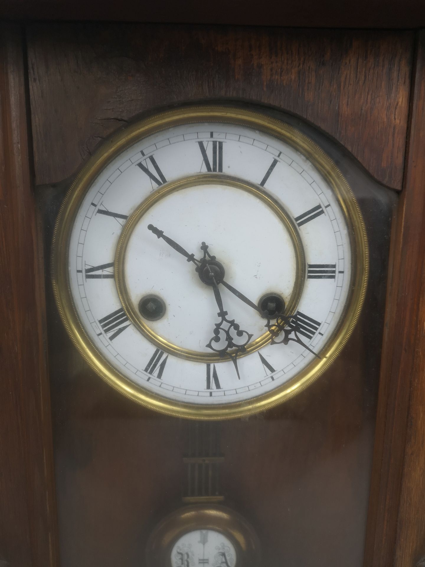19th century oak cased wall clock - Image 2 of 6