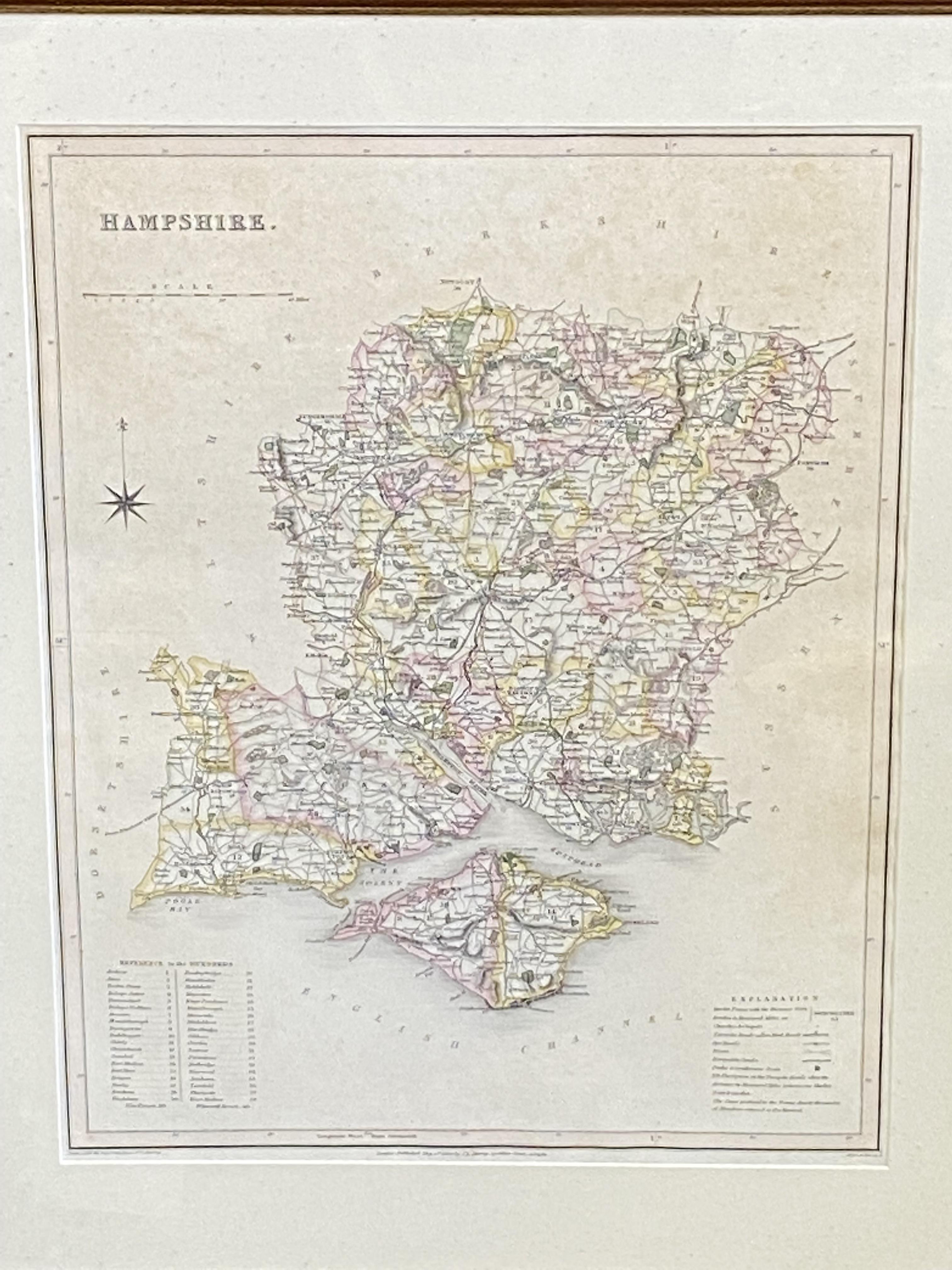 Framed and glazed hand coloured map of Barkshire together with two other maps - Image 3 of 3