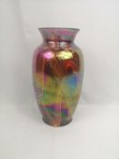 Iridescent glass vase