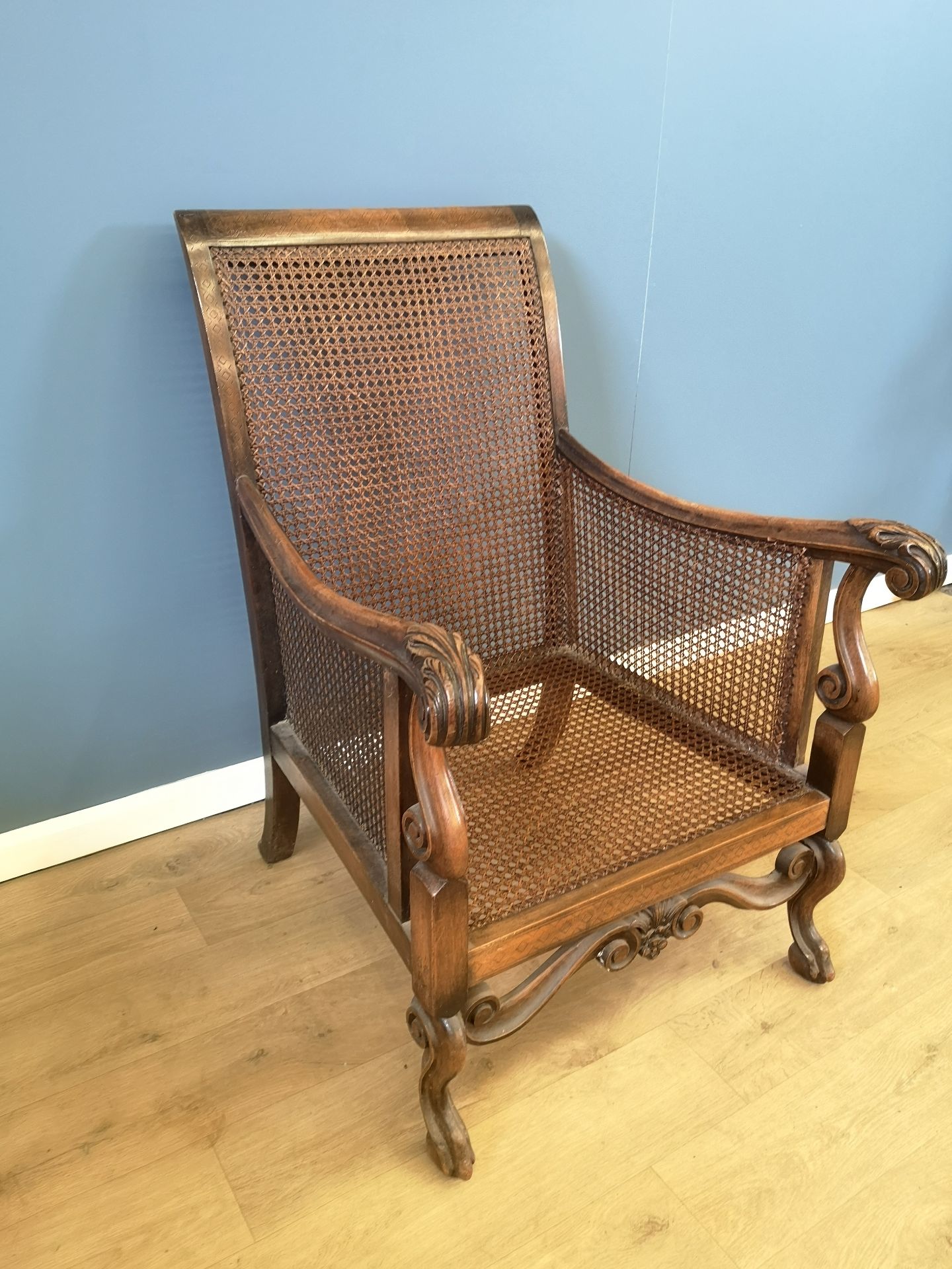 Mahogany armchair with cane seat - Image 4 of 5