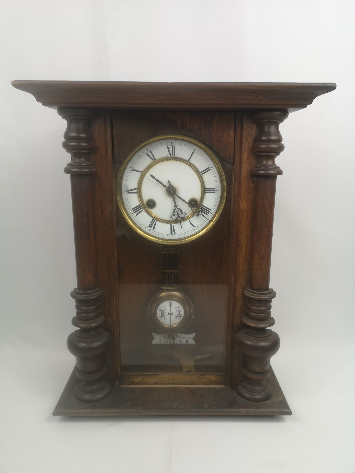 19th century oak cased wall clock