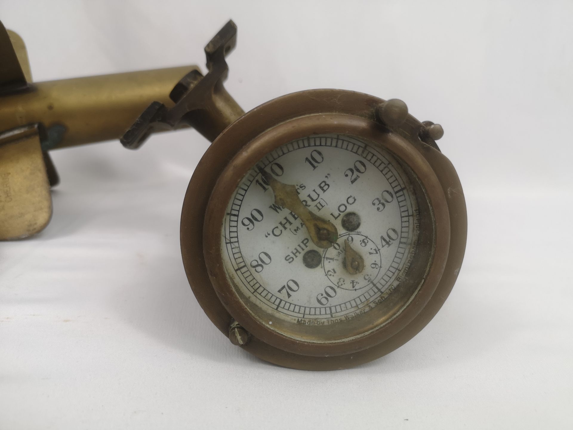 Cherub brass ships log dial and rotator; together with a propellor - Image 6 of 7