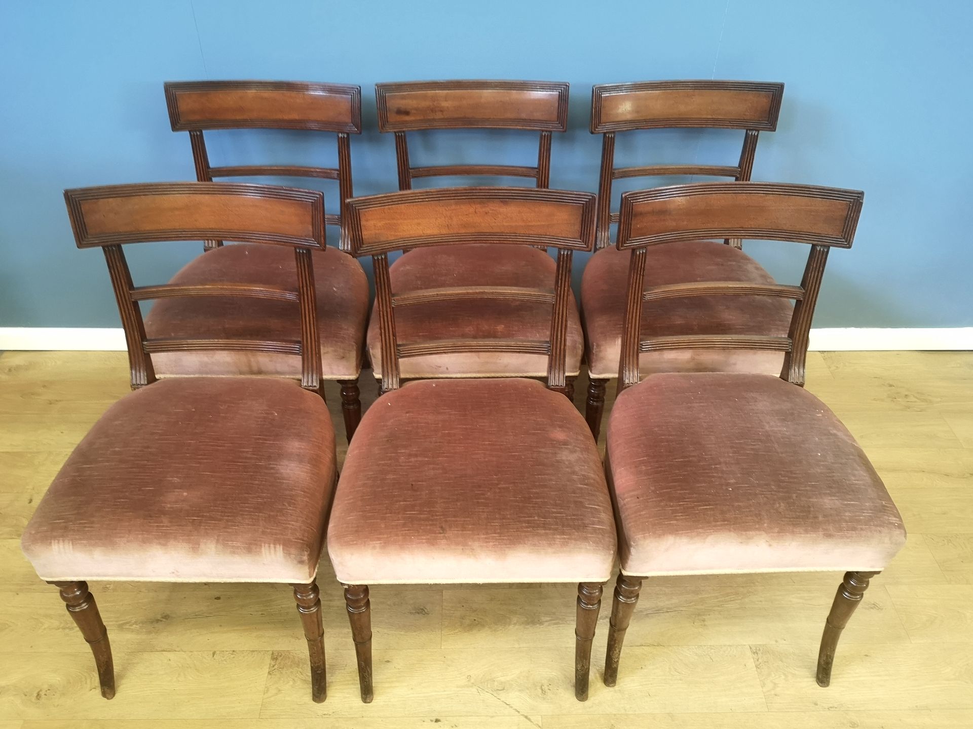 Six Victorian ladderback dining chairs - Image 2 of 5