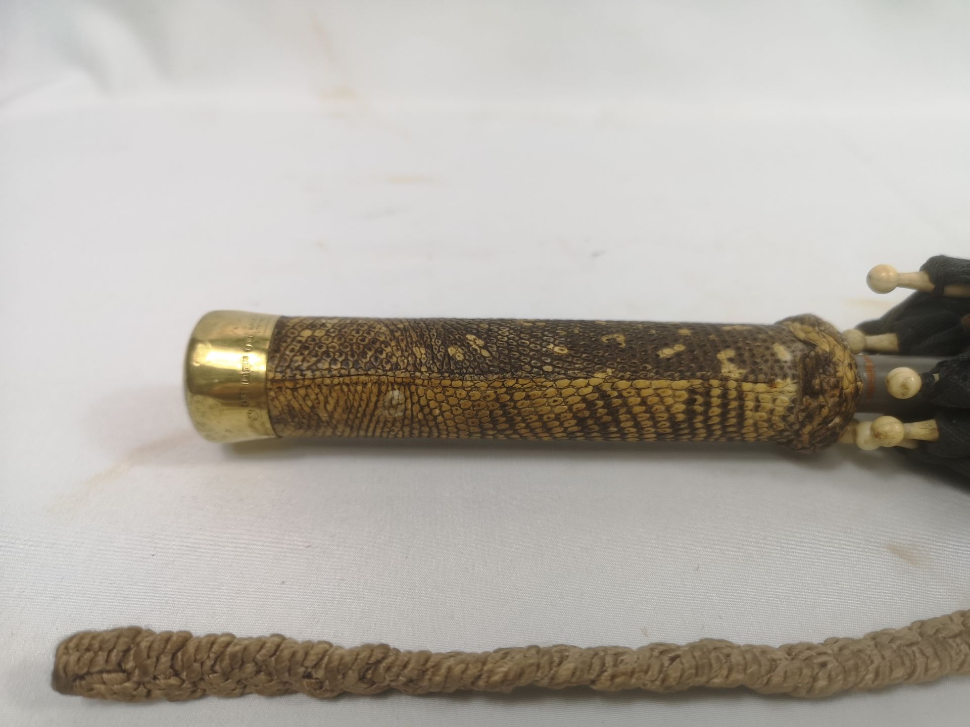 Brigg umbrella with snakeskin handle and 14ct gold ferrule. CITIES REGULATIONS APPLY TO THIS LOT - Image 3 of 6