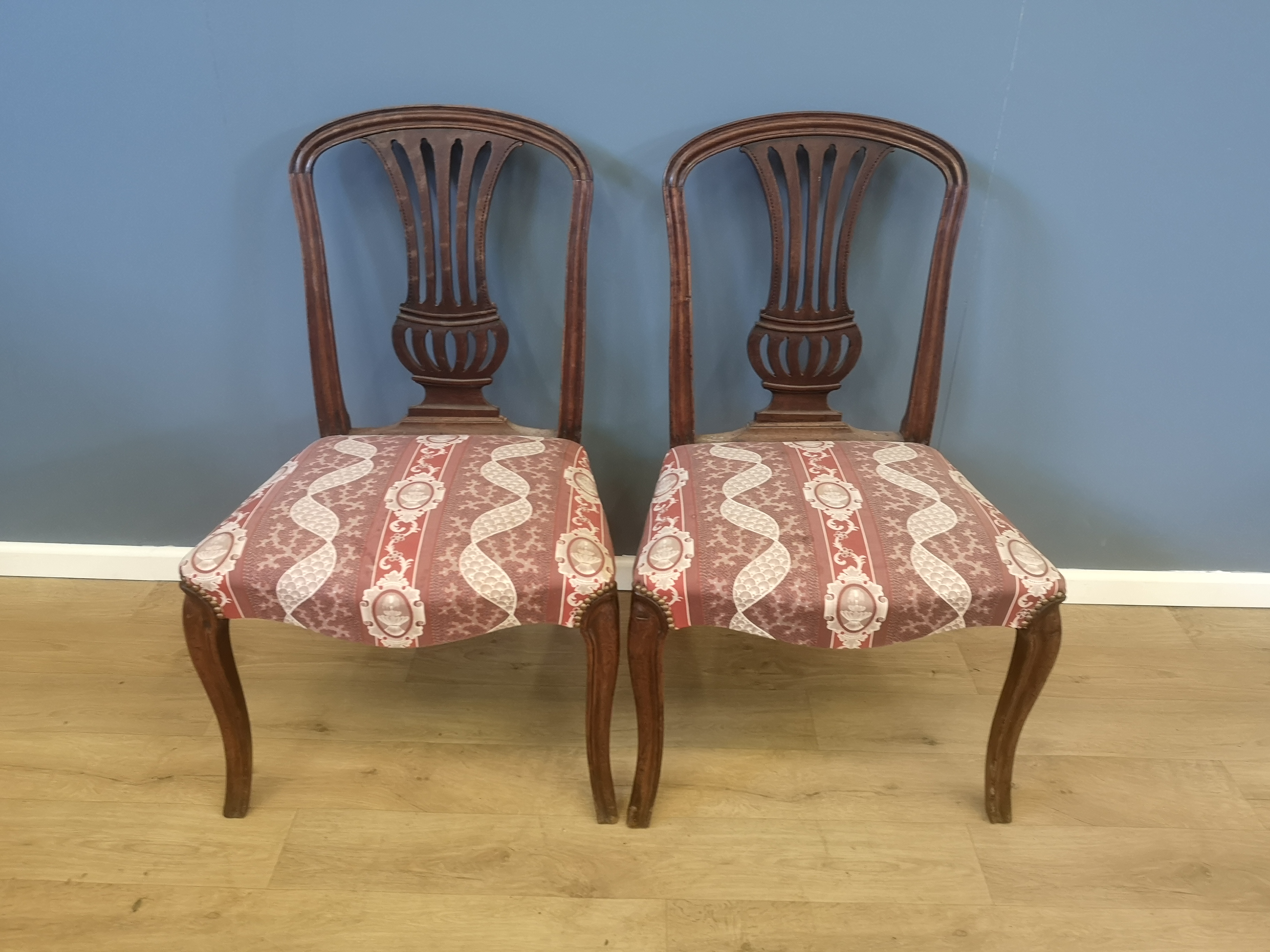 Pair of mahogany dining chairs