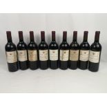 Nine 75cl bottles of Château du Parc Saint-Emilion Grand Cru 2000.