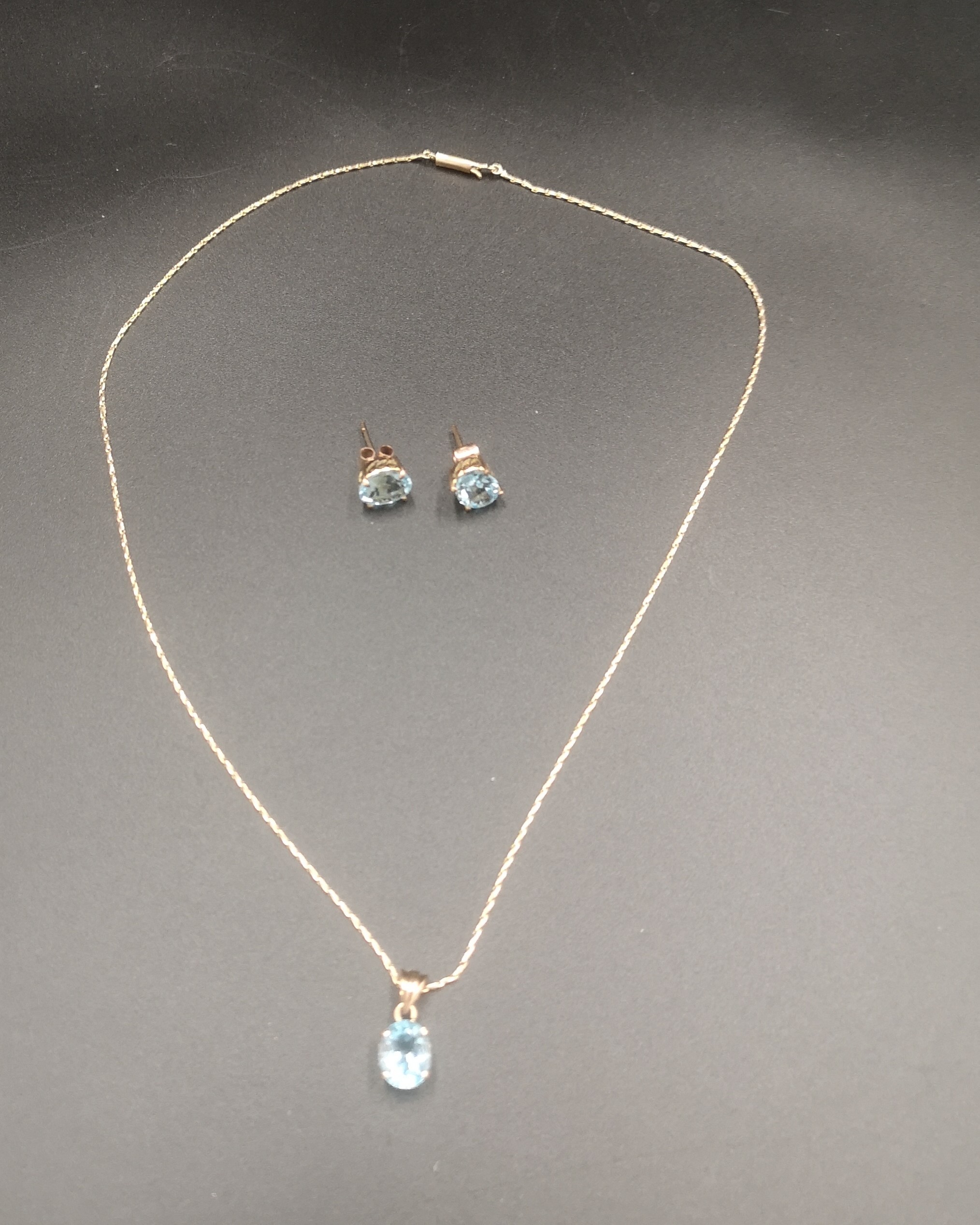 14ct gold and blue topaz earrings