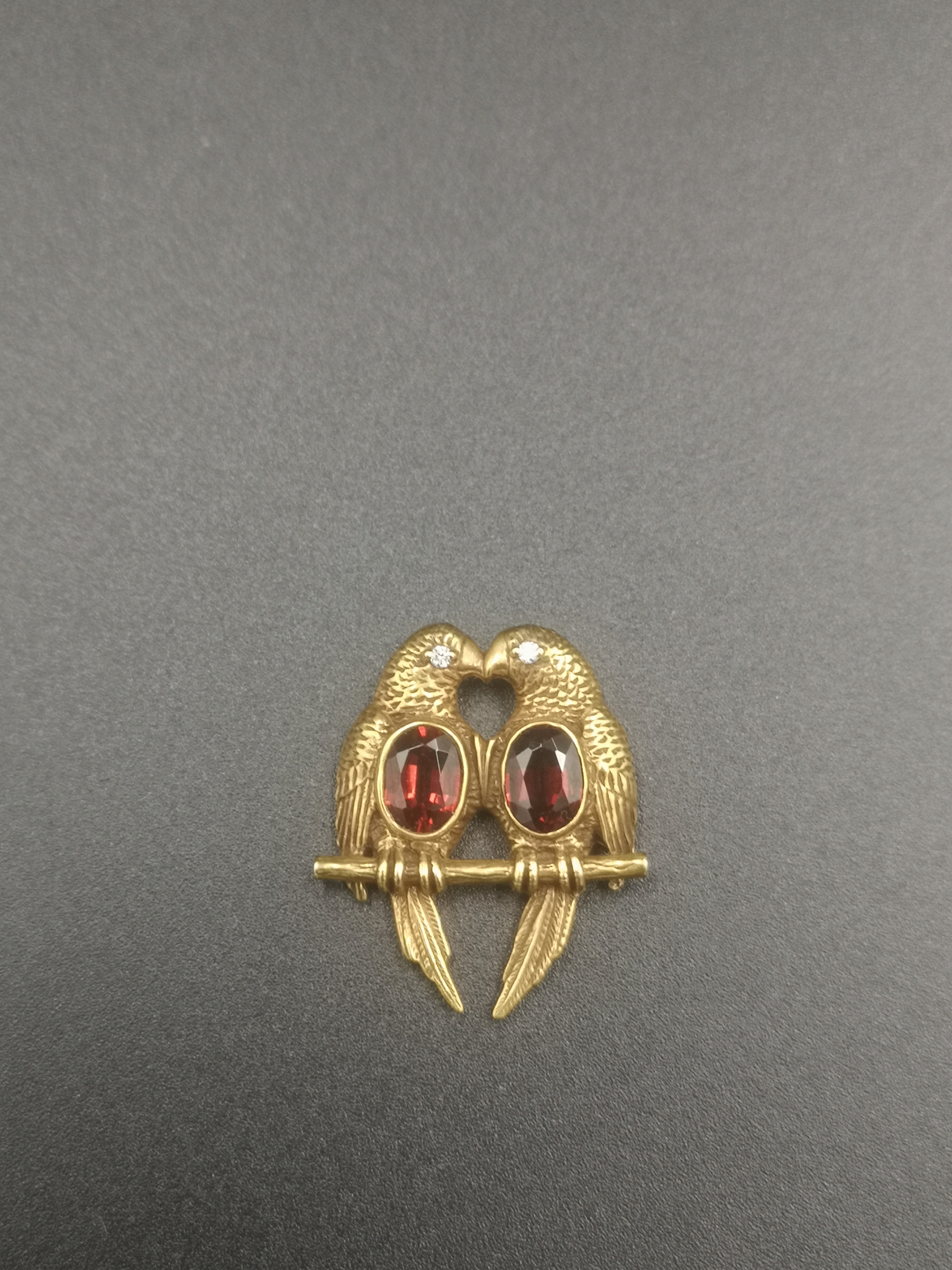 14ct gold, garnet and diamond brooch - Image 3 of 4