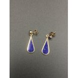 pair of 9ct gold drop earrings