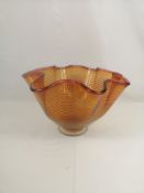 Orange glass vase by Bob Crooks