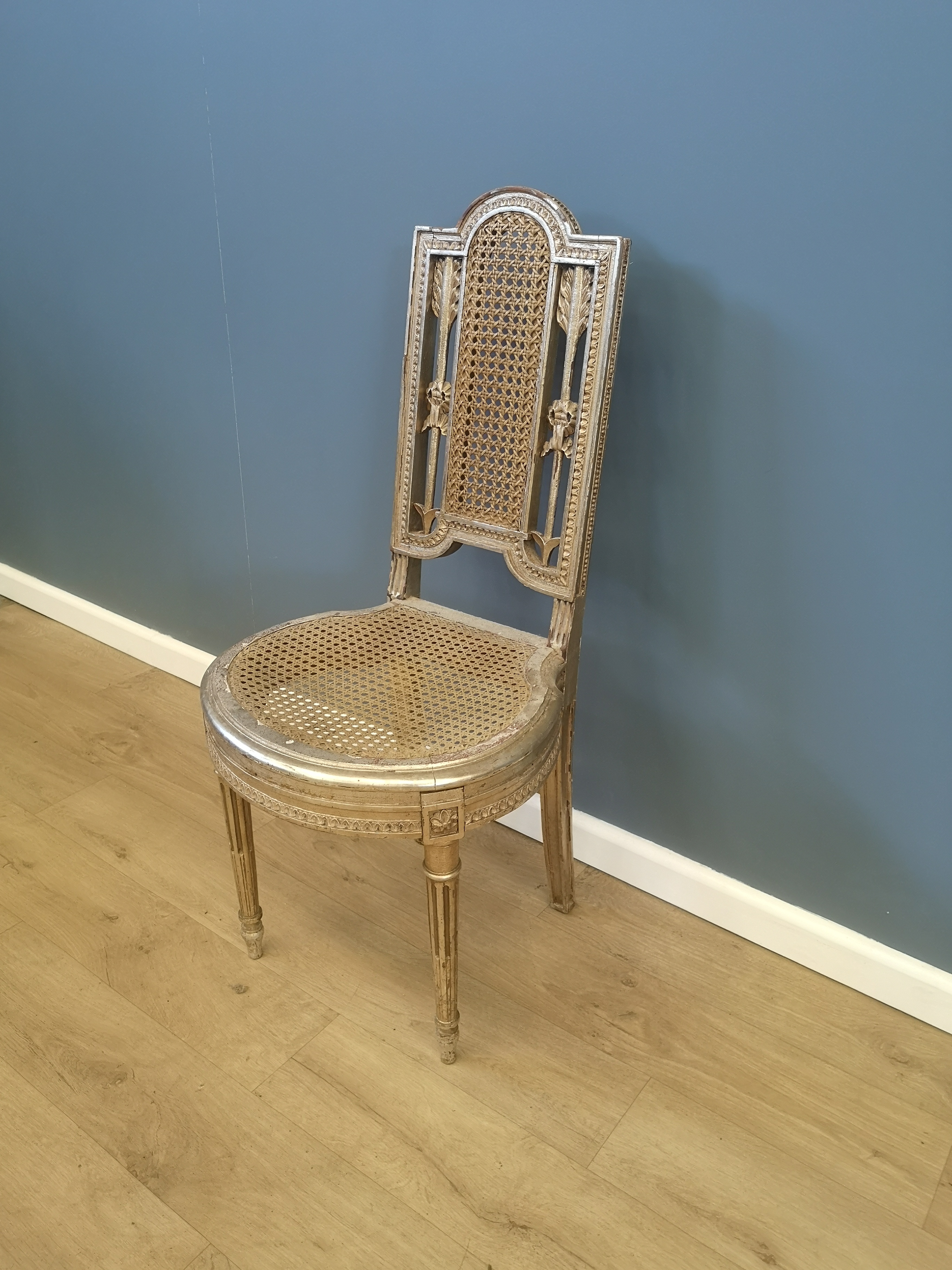 Gold painted French bedroom chair - Image 2 of 3