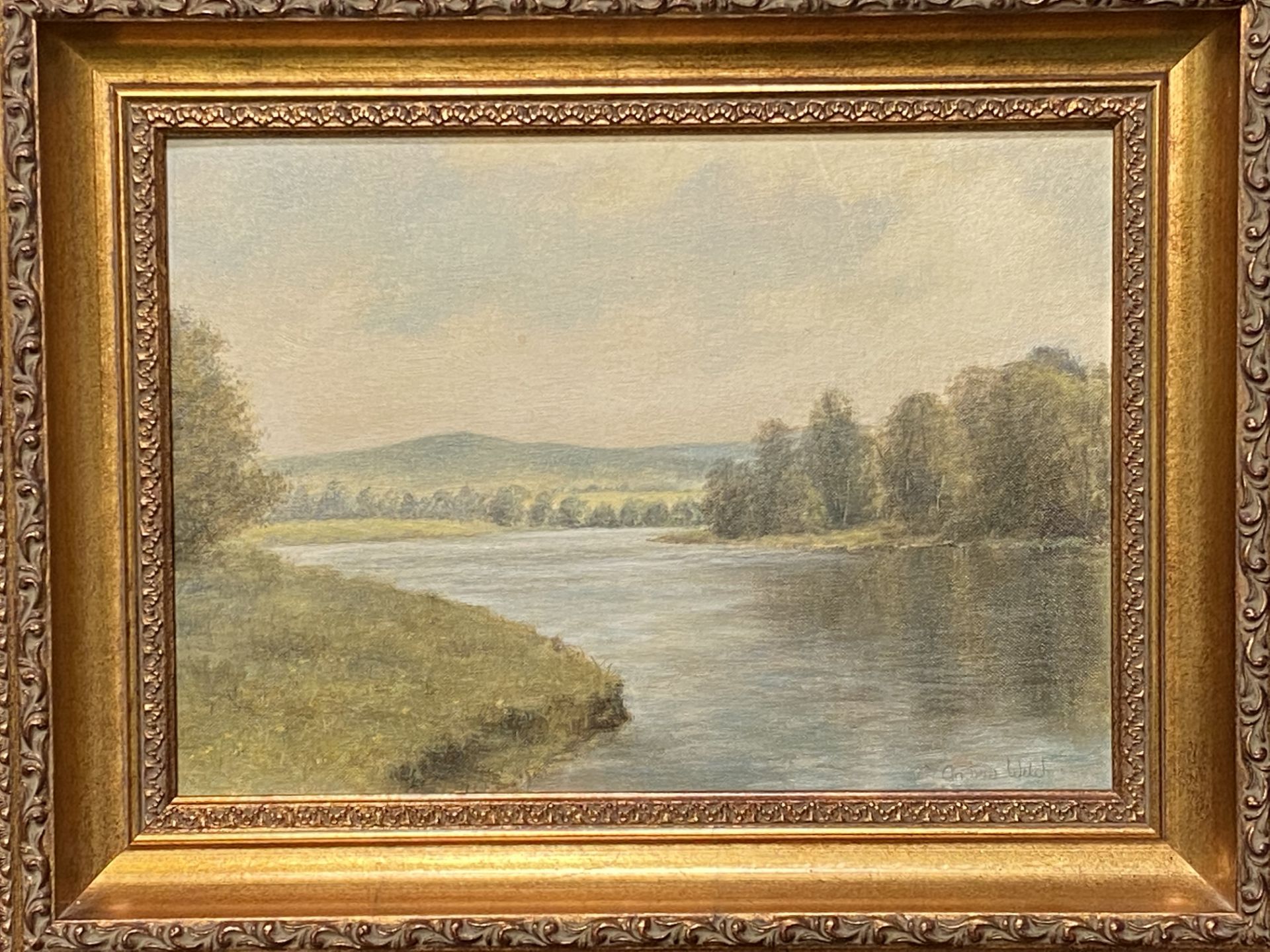 Framed oil on board , the River Spey, Andrew Welch - Image 2 of 3