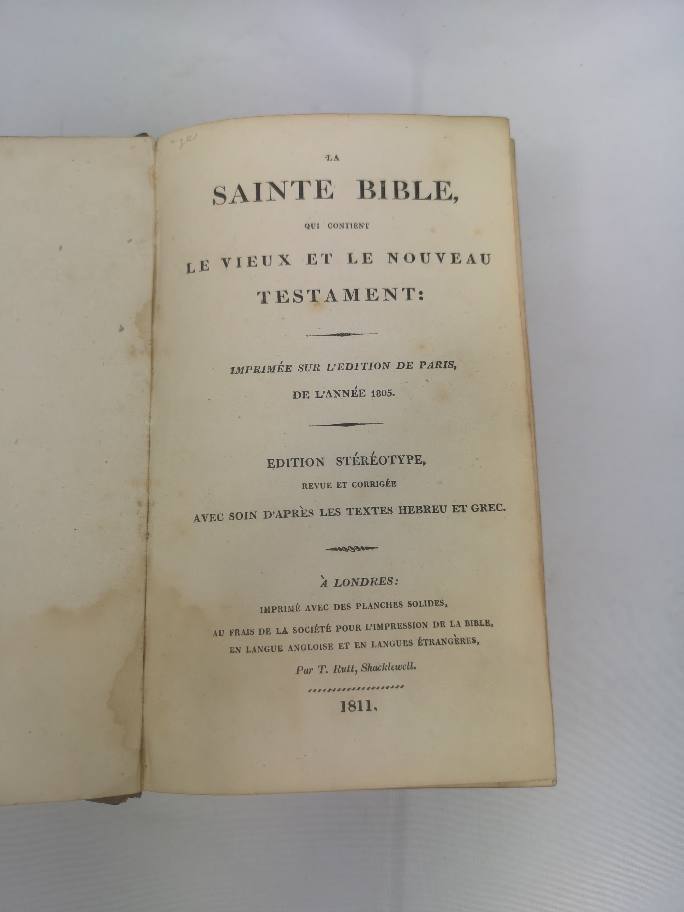 La Sainte leather bound Bible - Image 3 of 4