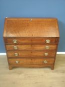 19th century oak bureau