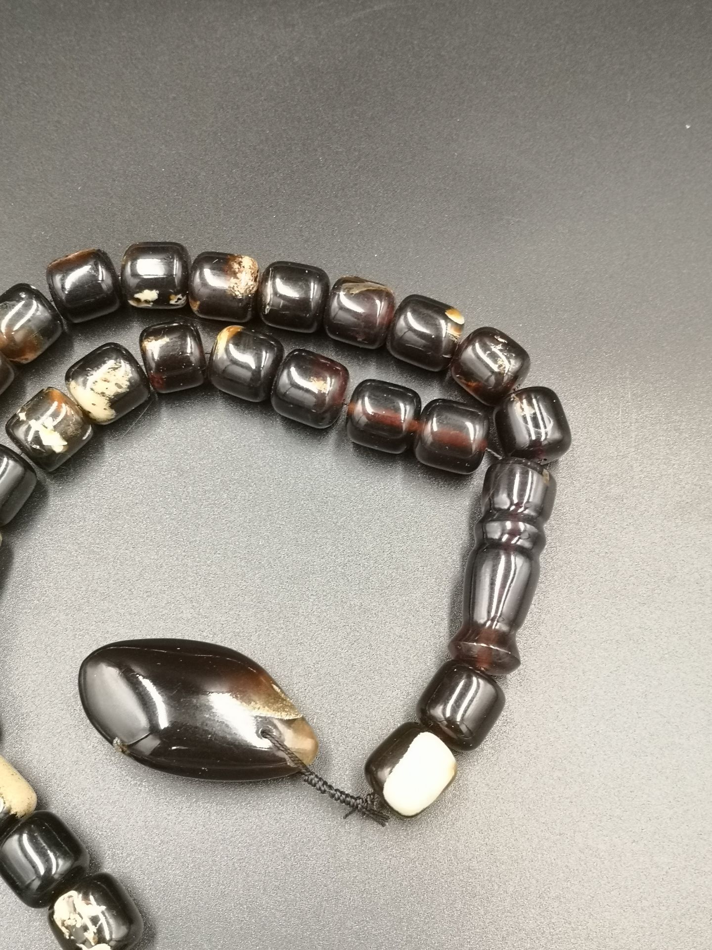 Indonesian blue amber worry beads - Image 4 of 5
