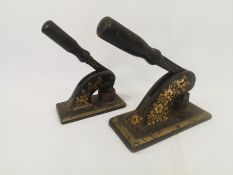 Two Victorian embossing stamps