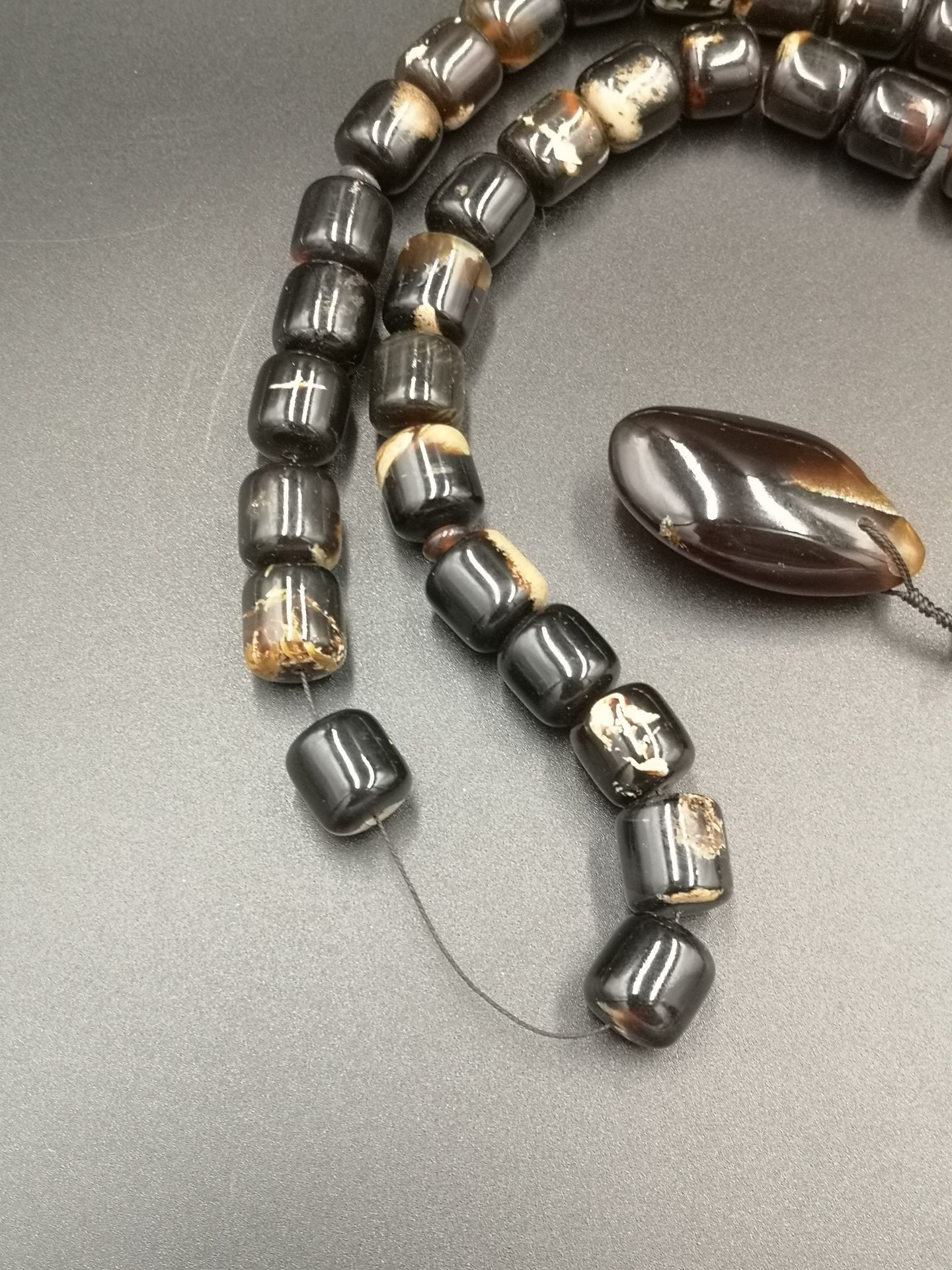 Indonesian blue amber worry beads - Image 3 of 5