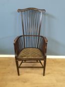 Victorian comb back open armchair