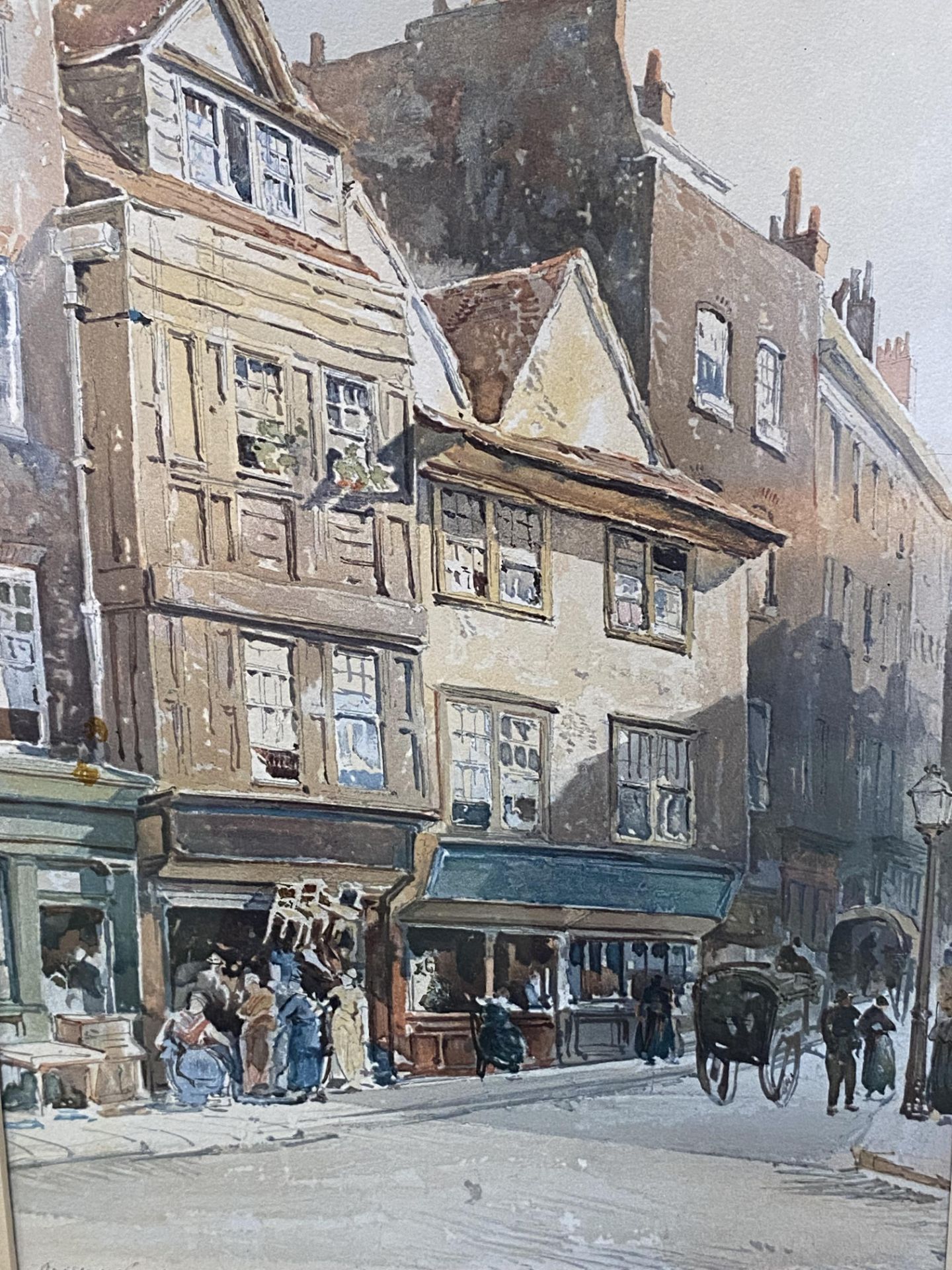 Framed and glazed watercolour, written Drury Lane - Bild 4 aus 5