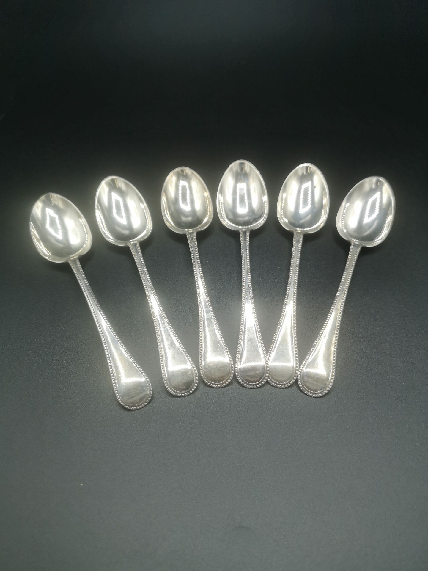 Set of six Victorian Scottish silver tea spoons