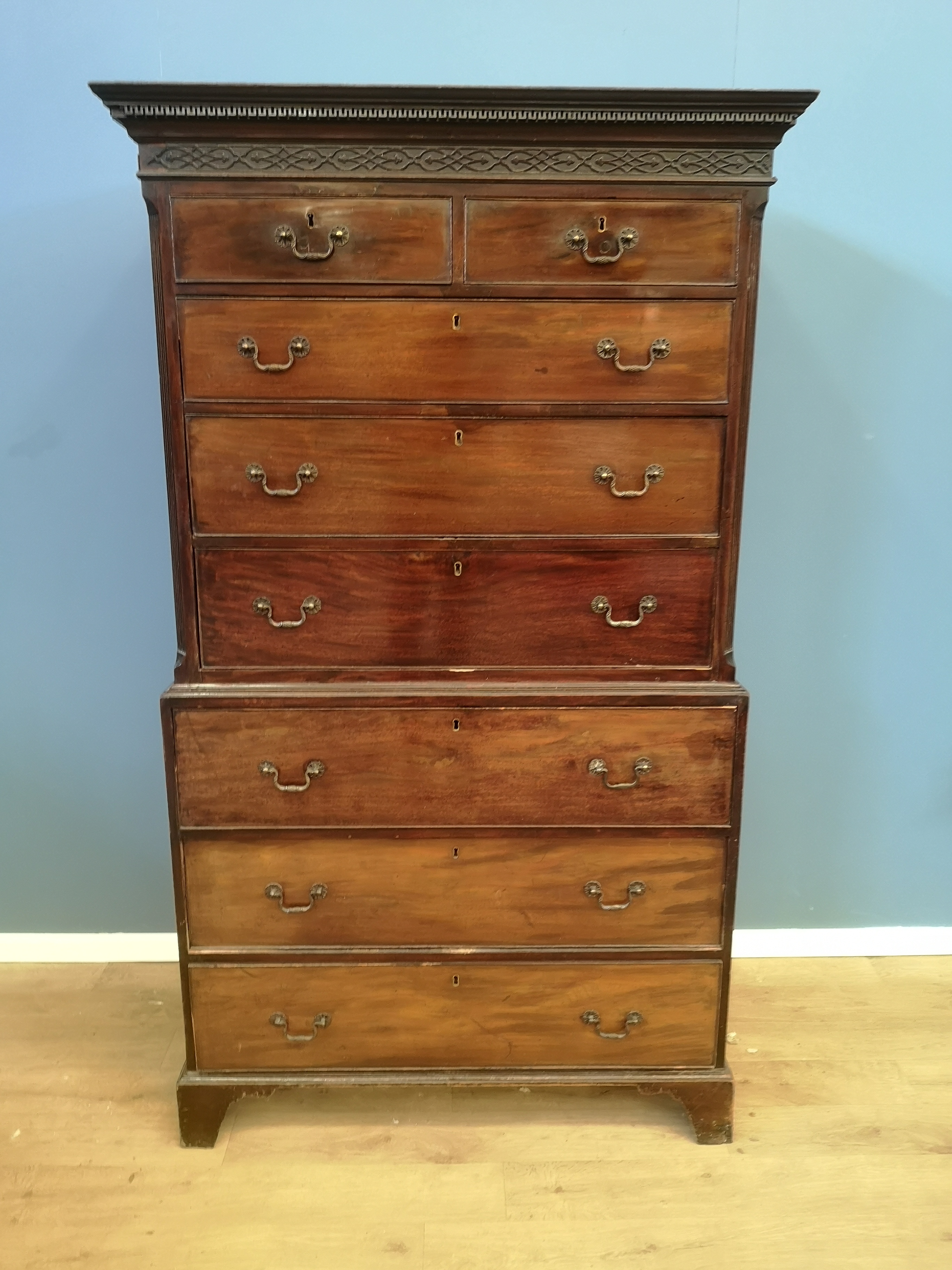 Mahogany chest on chest