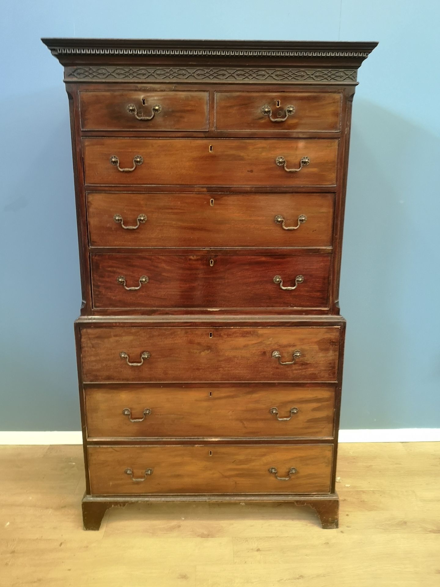 Mahogany chest on chest