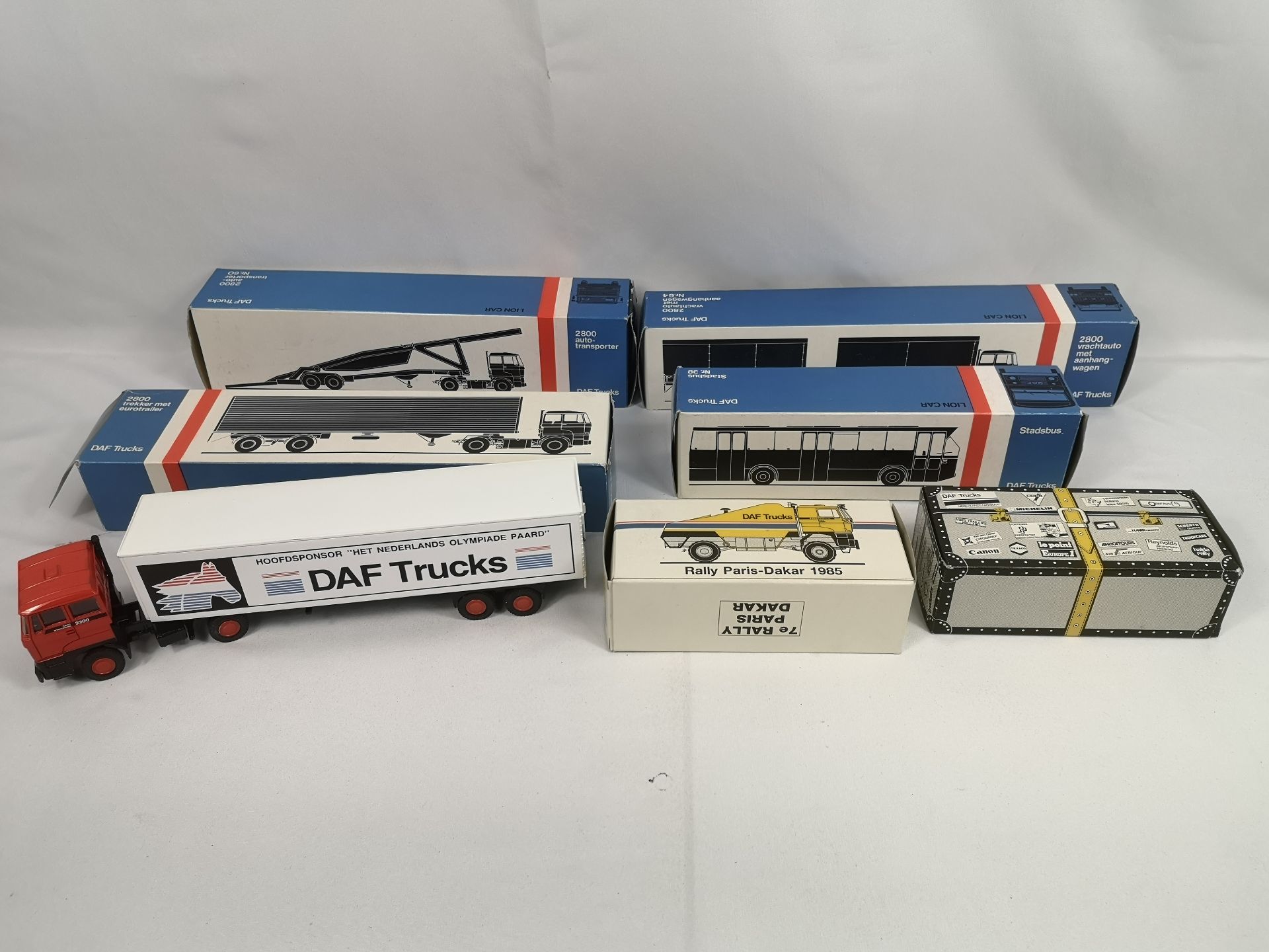 A collection of DAF model vehicles