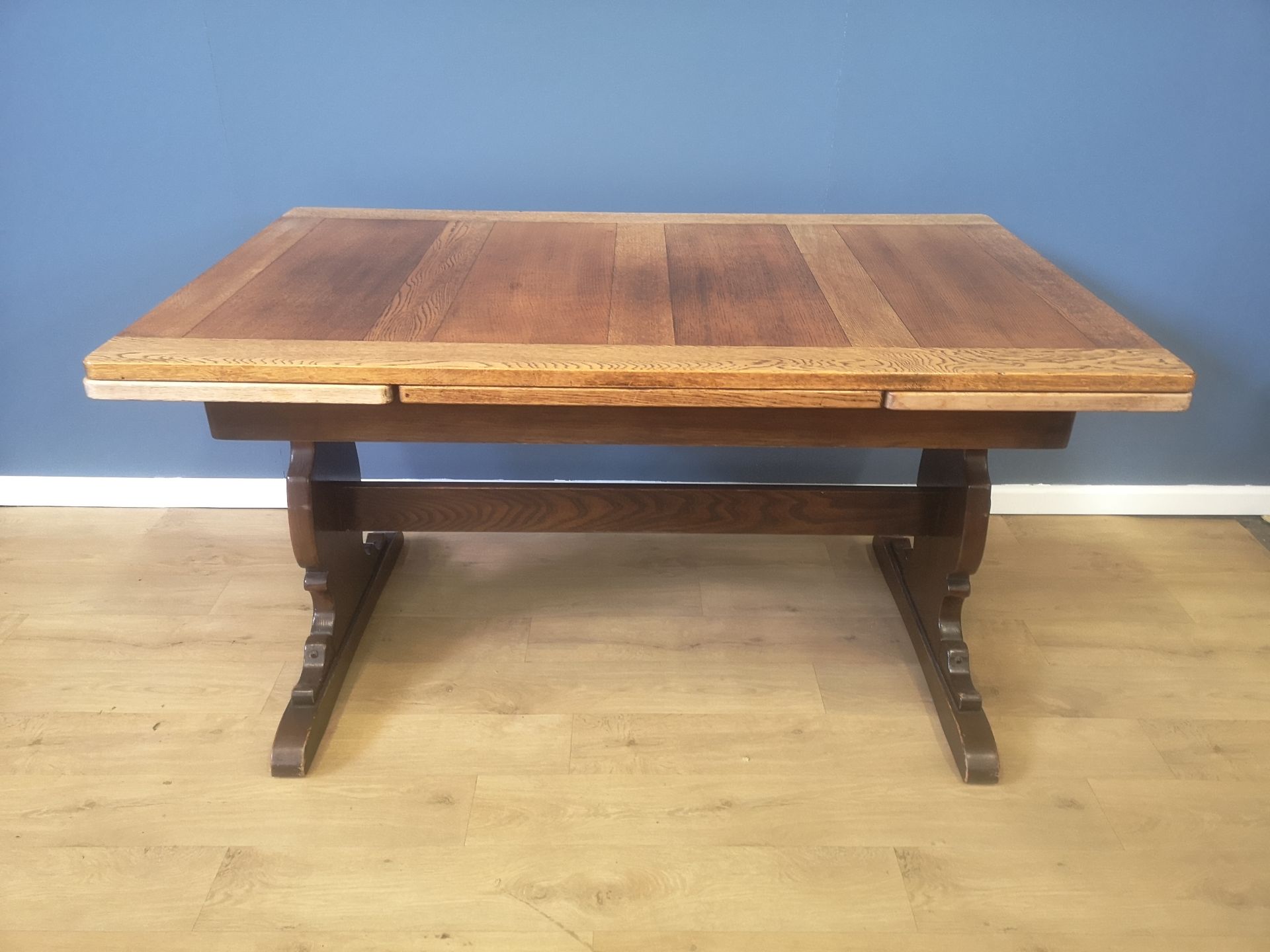 Ercol oak extending dining table