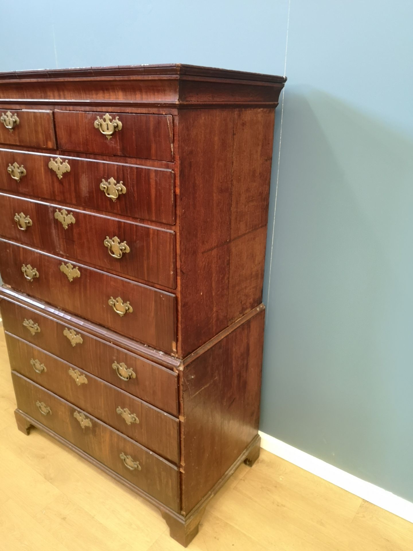 19th century mahogany chest on chest - Image 3 of 6