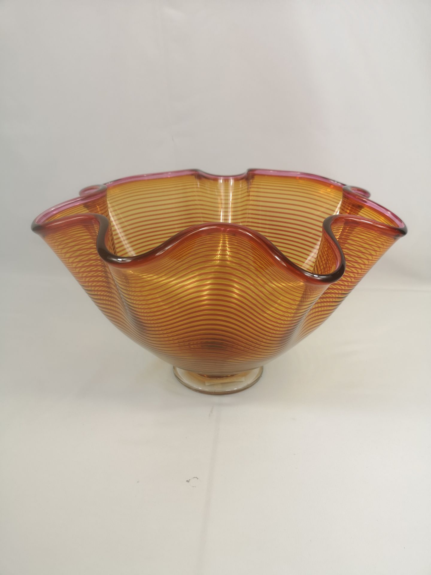 Orange glass vase by Bob Crooks - Image 3 of 4