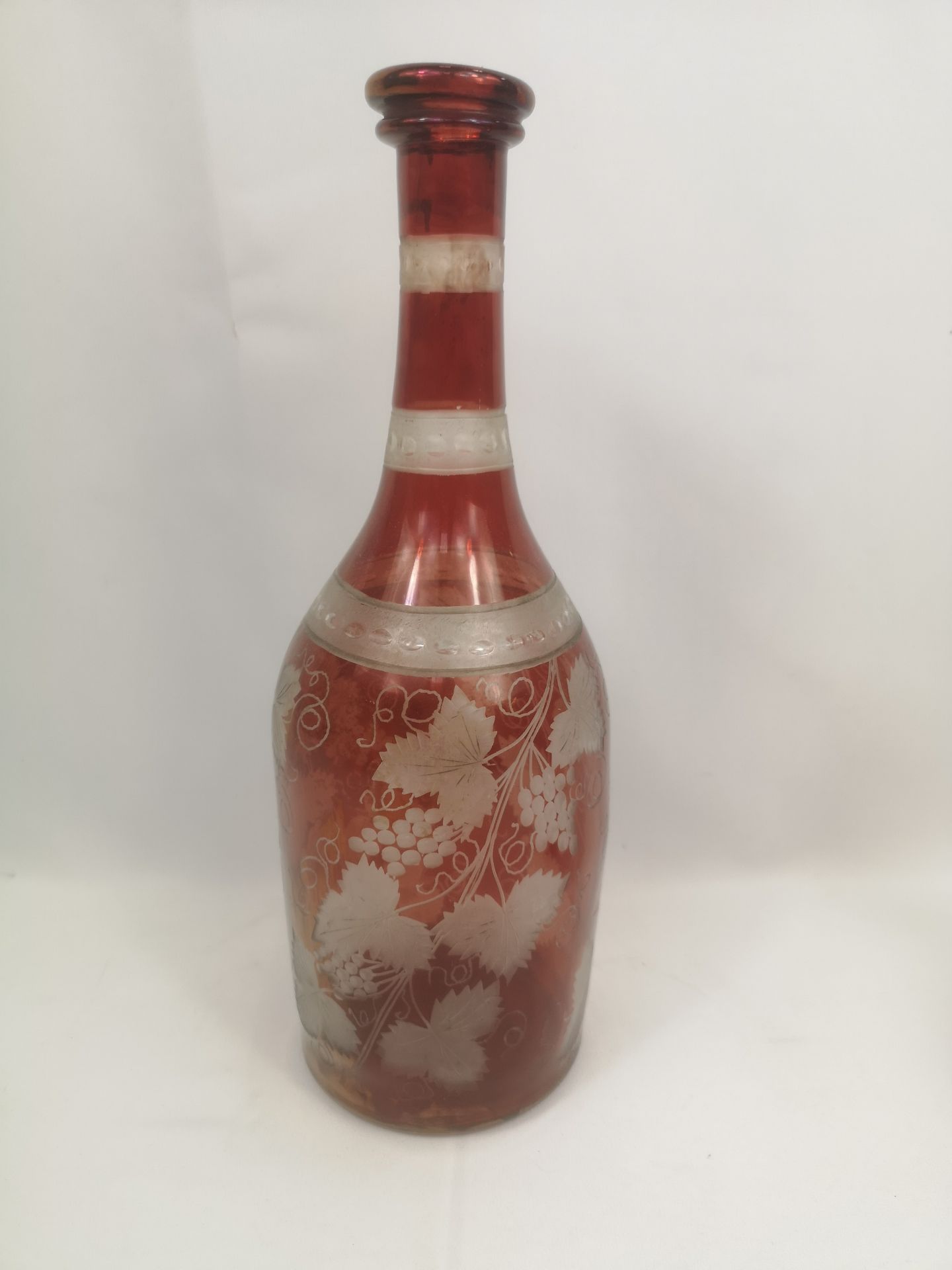 Two Bohemian red glass decanters - Image 2 of 6