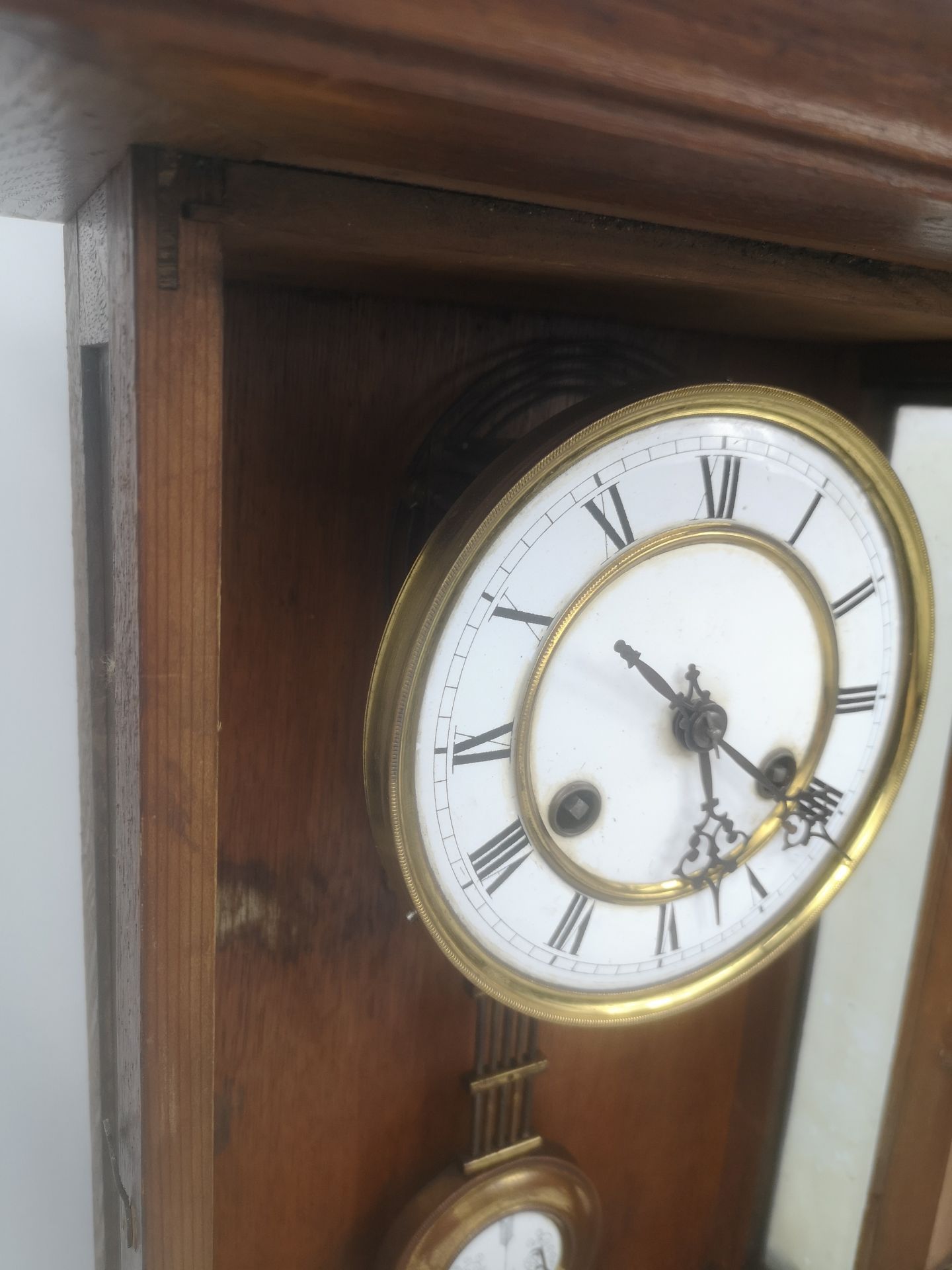 19th century oak cased wall clock - Image 5 of 6