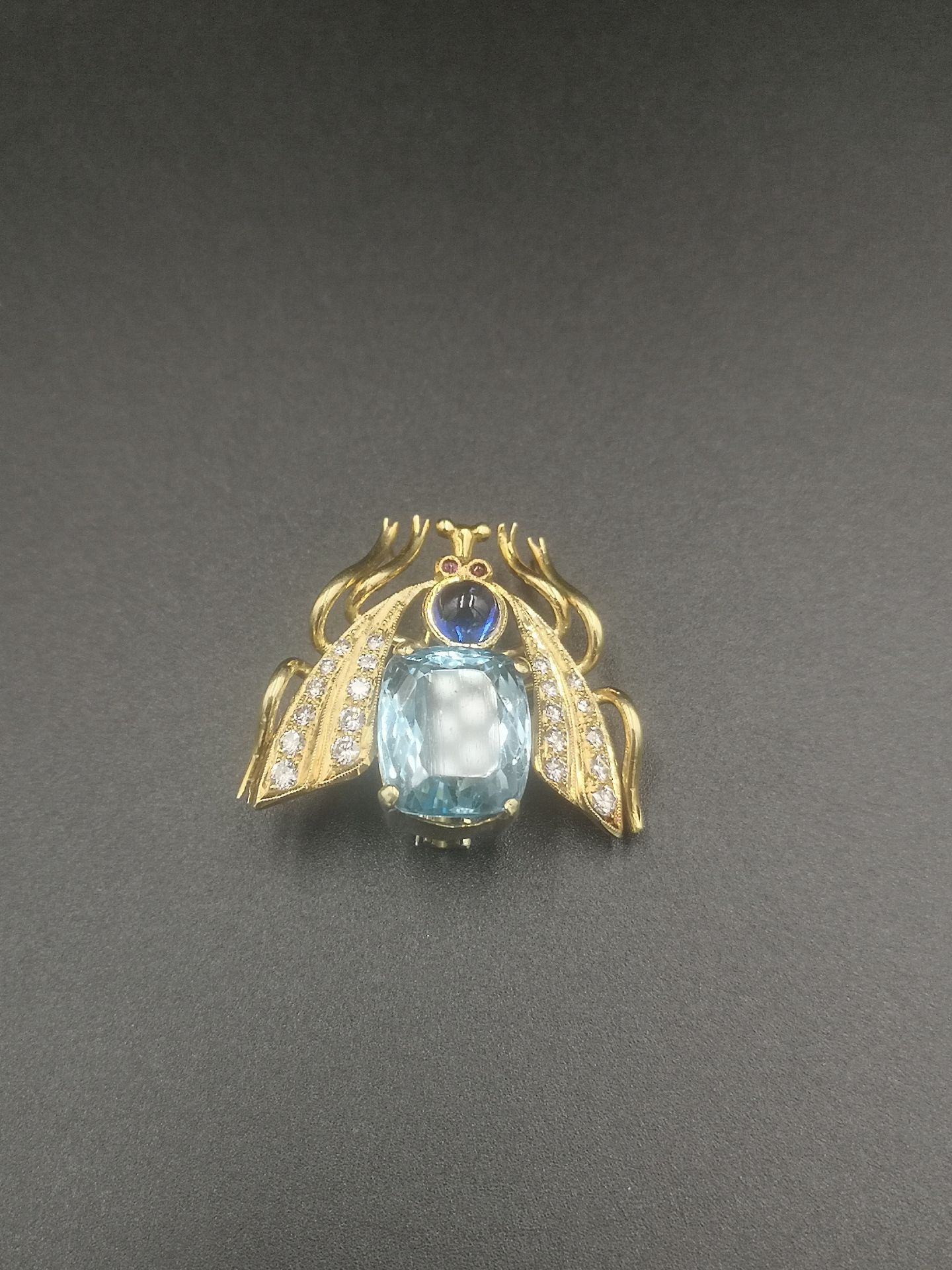 18ct gold gem set brooch - Image 6 of 6