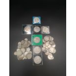 A collection of silver coins