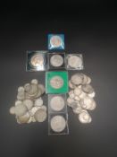 A collection of silver coins