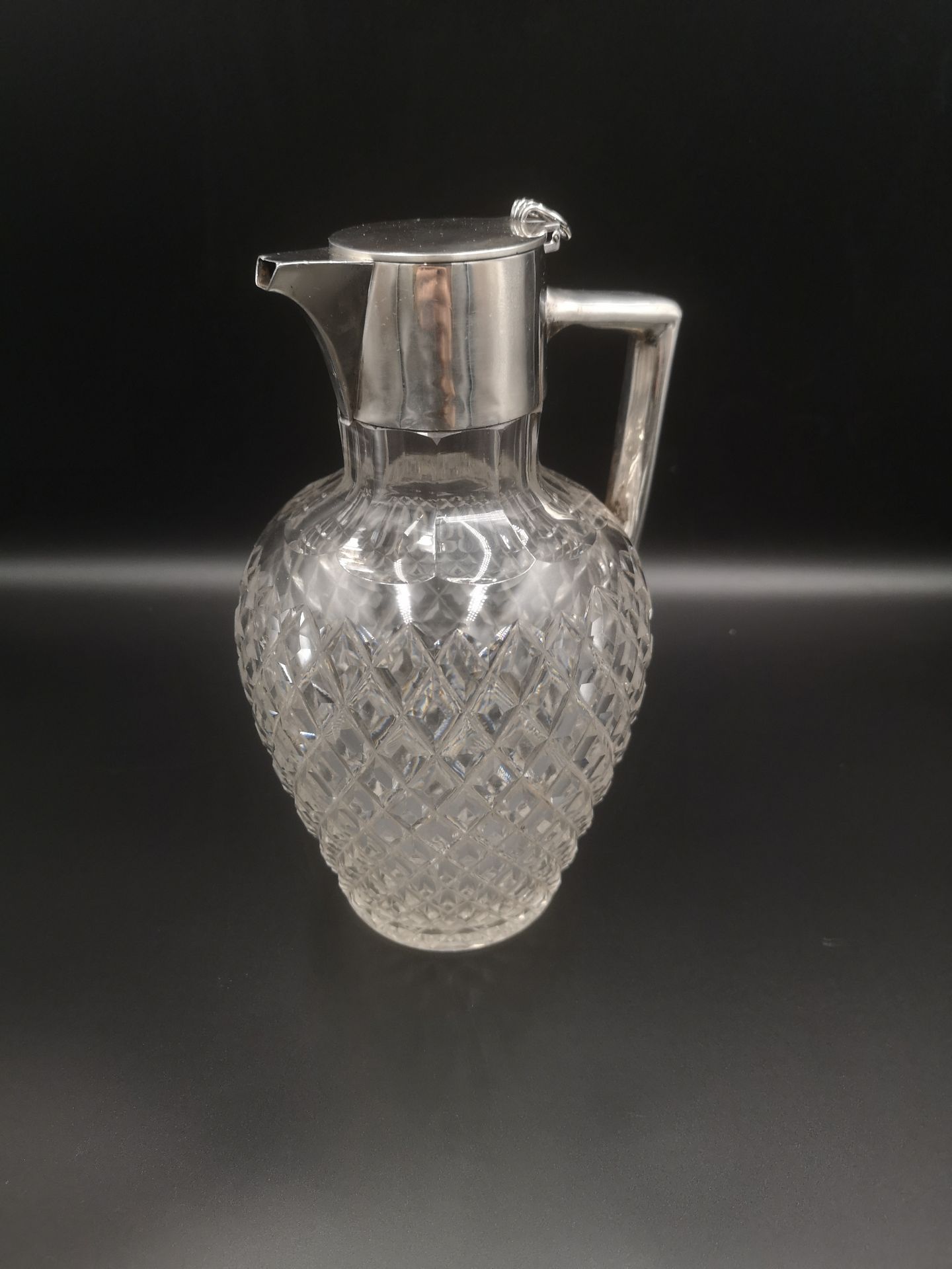 Walker and Hall cut glass and silver claret jug. - Image 2 of 4