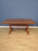 Teak extending dining table