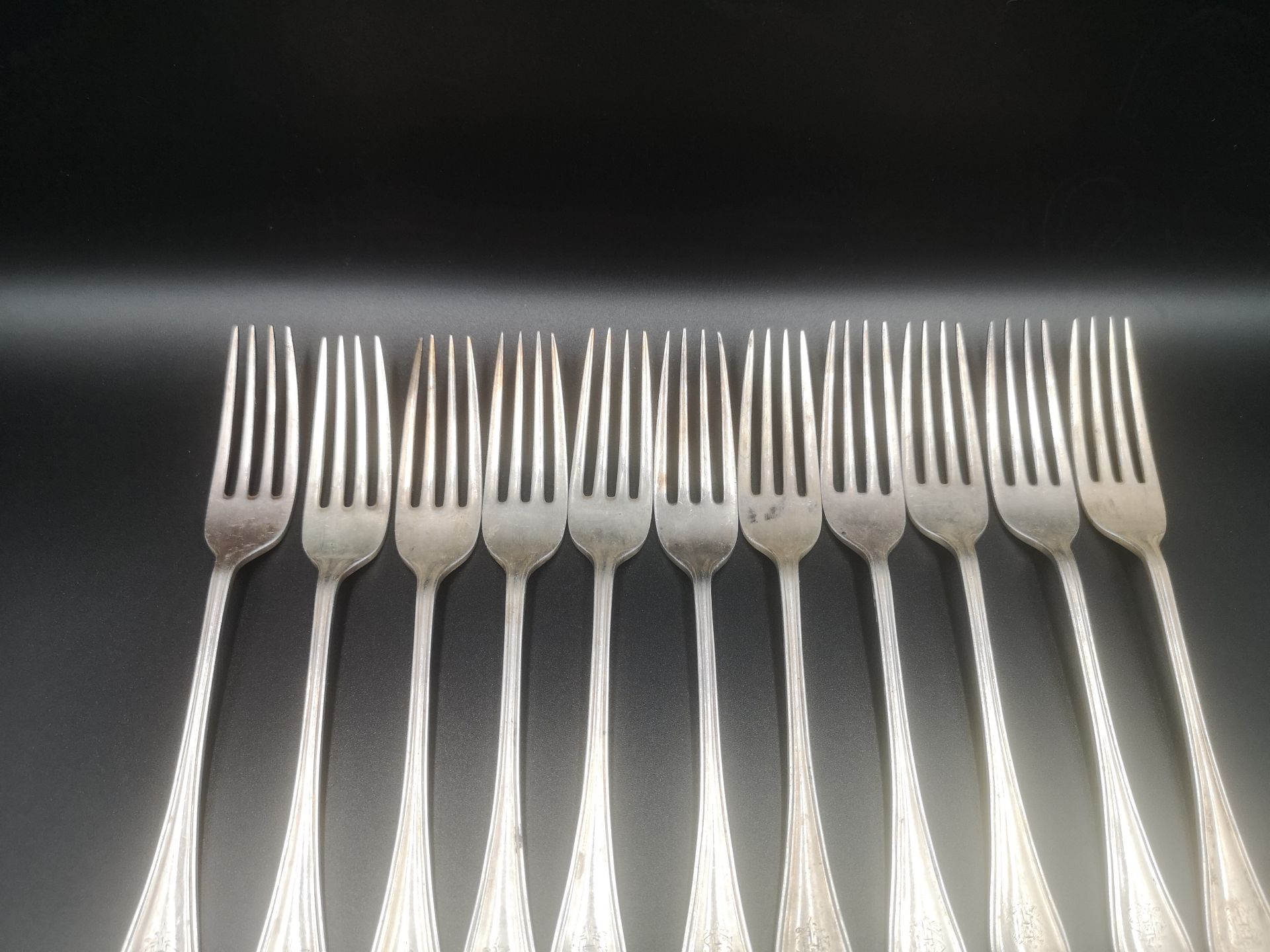 Part set of silver flatware - Image 2 of 5