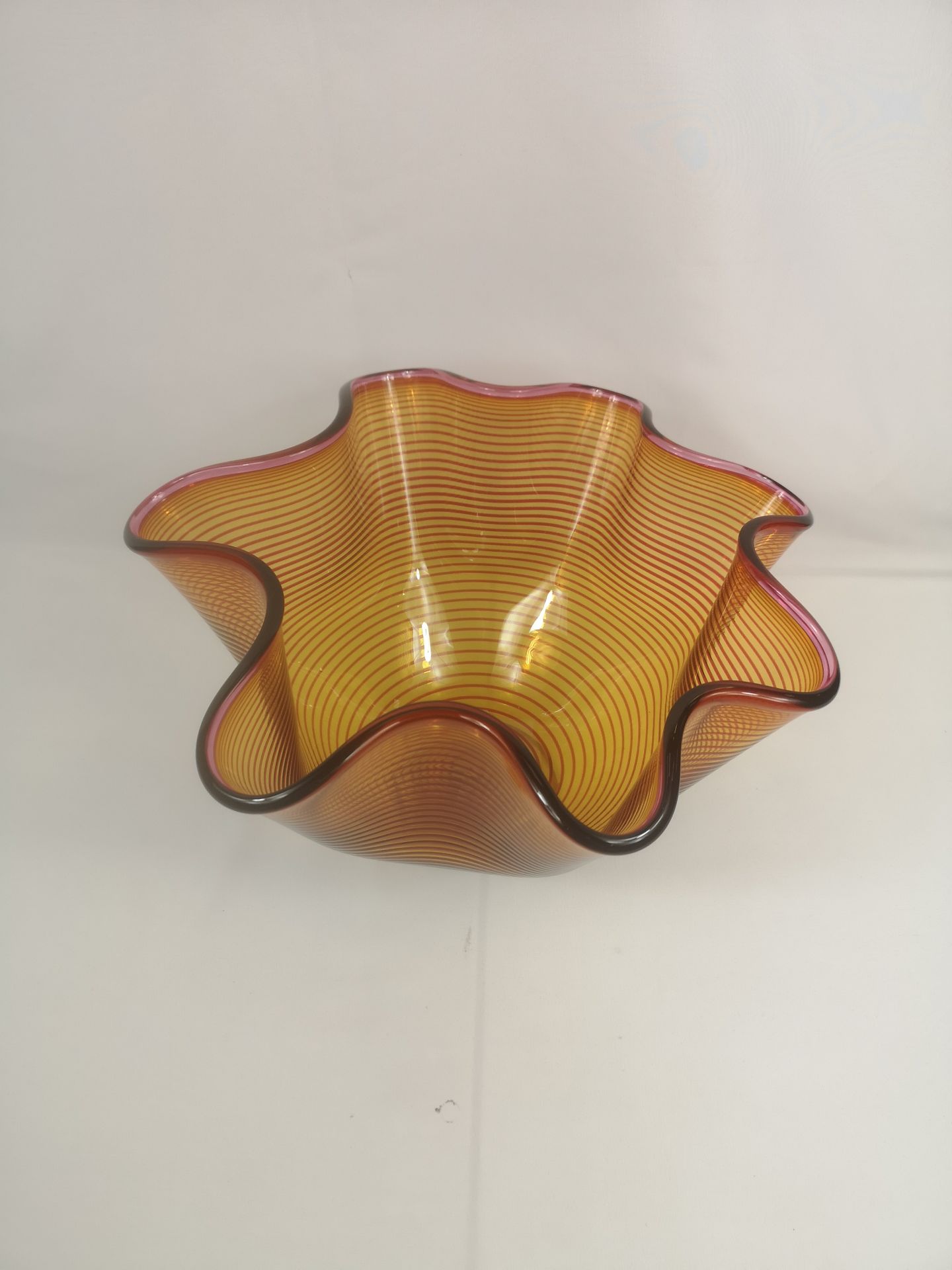 Orange glass vase by Bob Crooks - Image 2 of 4