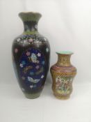 Cloisonne vase together with an Oriental vase