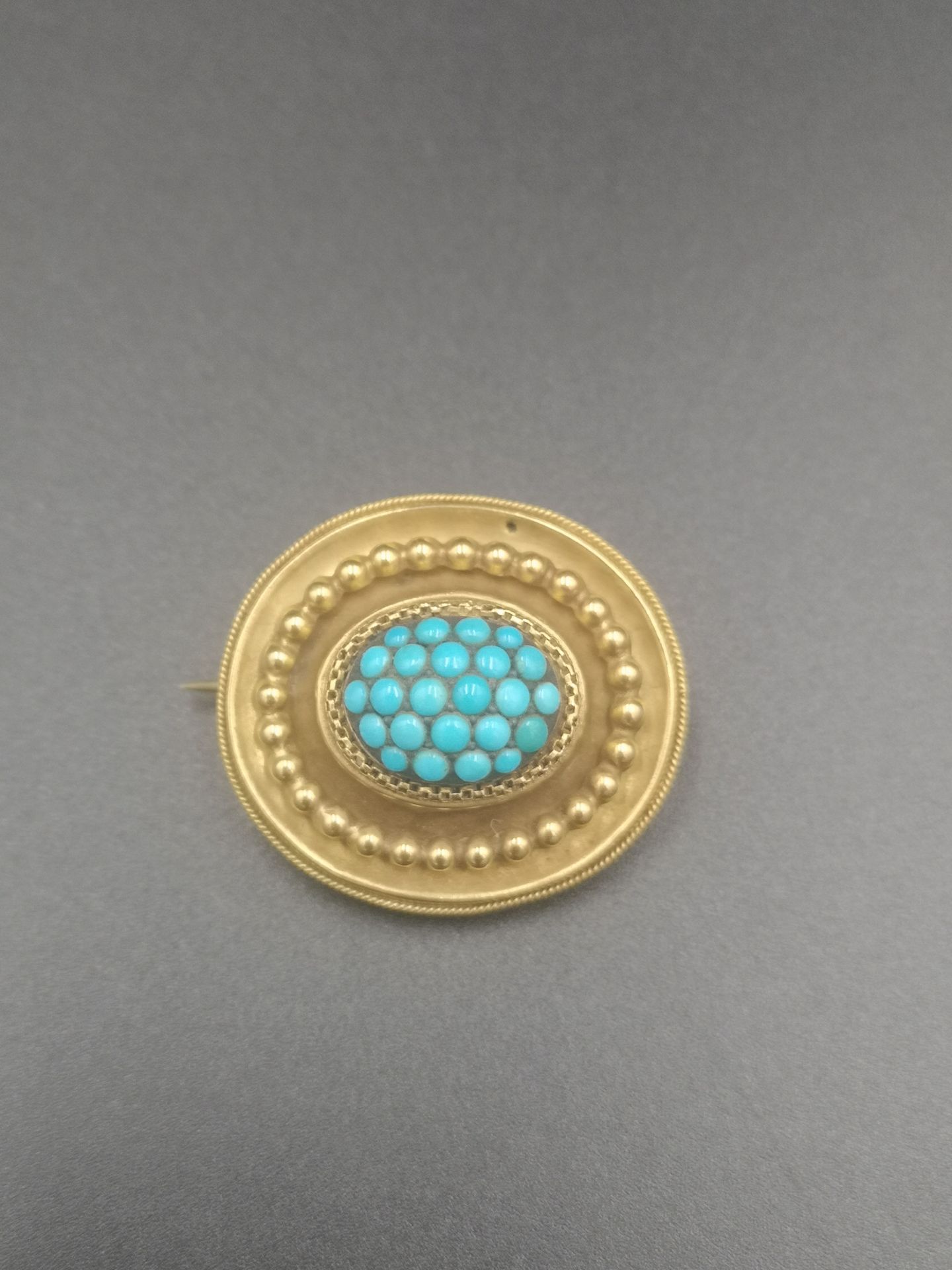 Victorian gold and turquoise brooch