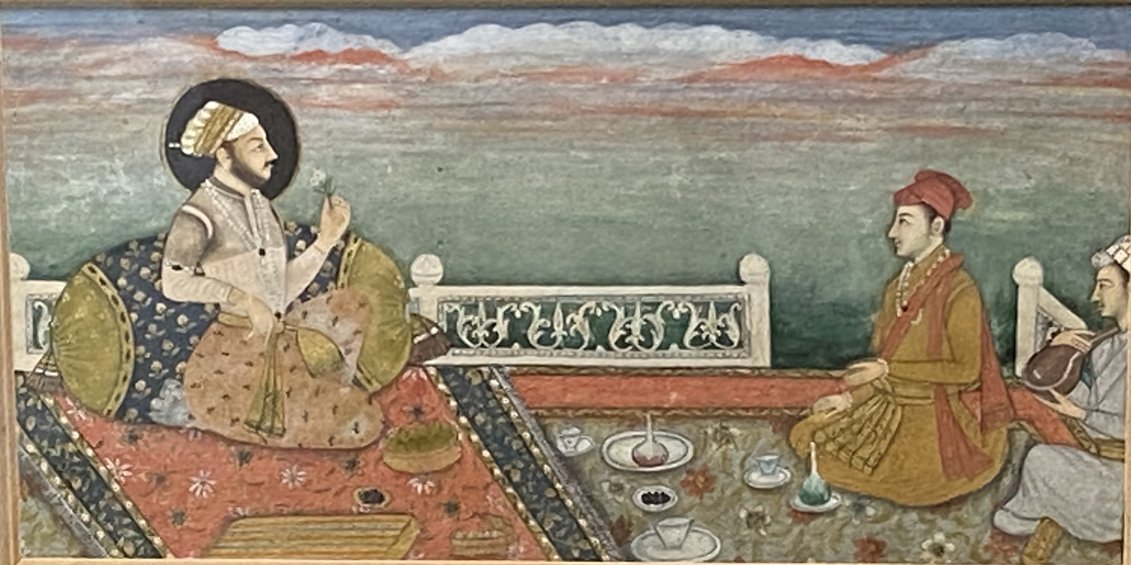19th century framed and glazed watercolour of Shah Jahan