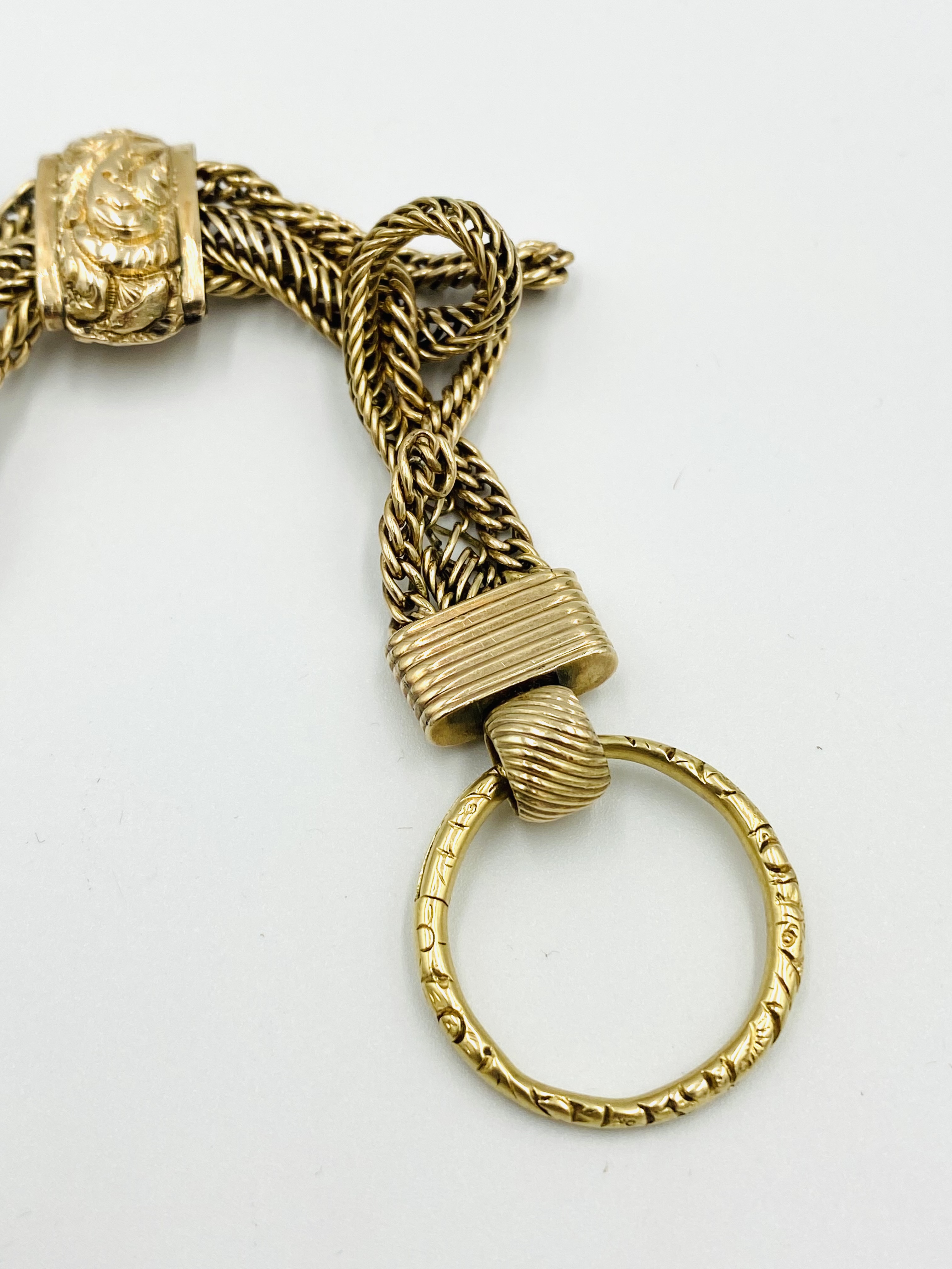 Gold fob chain with two seals - Image 4 of 8