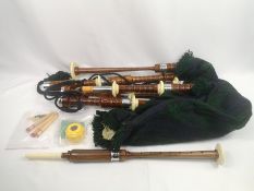 Set of bagpipes in hard case