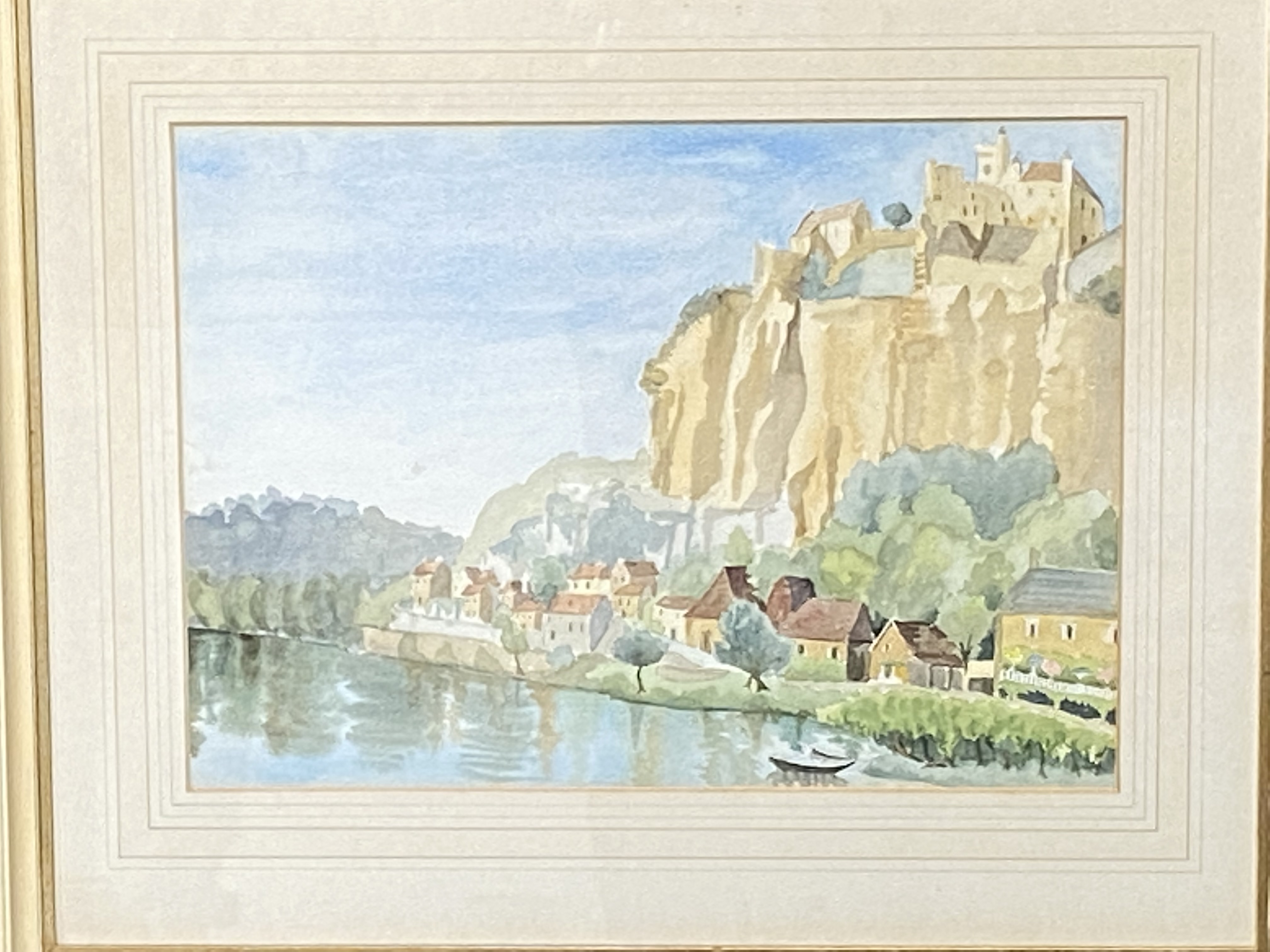 Framed and glazed watercolour of a castle - Image 4 of 4