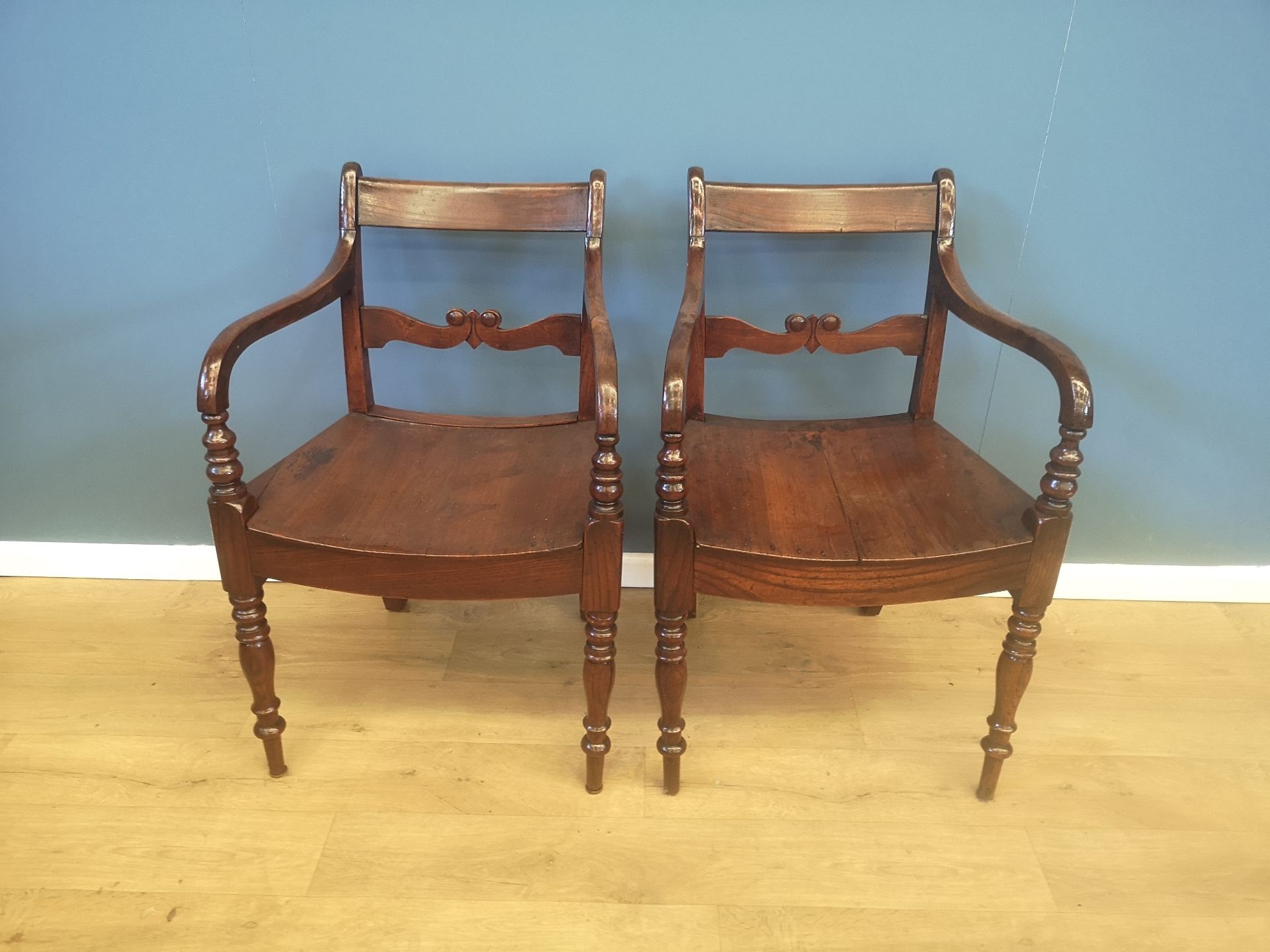 Two 19th century open armchairs